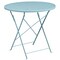 Flash Furniture 30&#x27;&#x27; Sky Blue Round Contemporary Outdoor Patio Folding Table